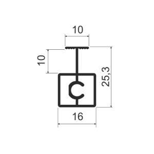 MS413 Профиль разделительный  Серебро (A00)